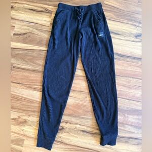 Alo Yoga Women's Black Ribbed Fabric Relaxed-Fit Muse Jogger Sweatpants Size M